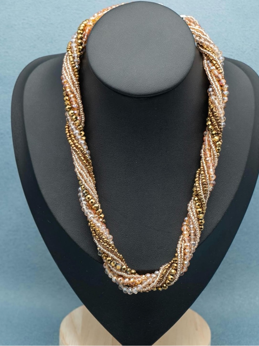 Luxury-style Multicolored Layered Artificial Crystal Necklace